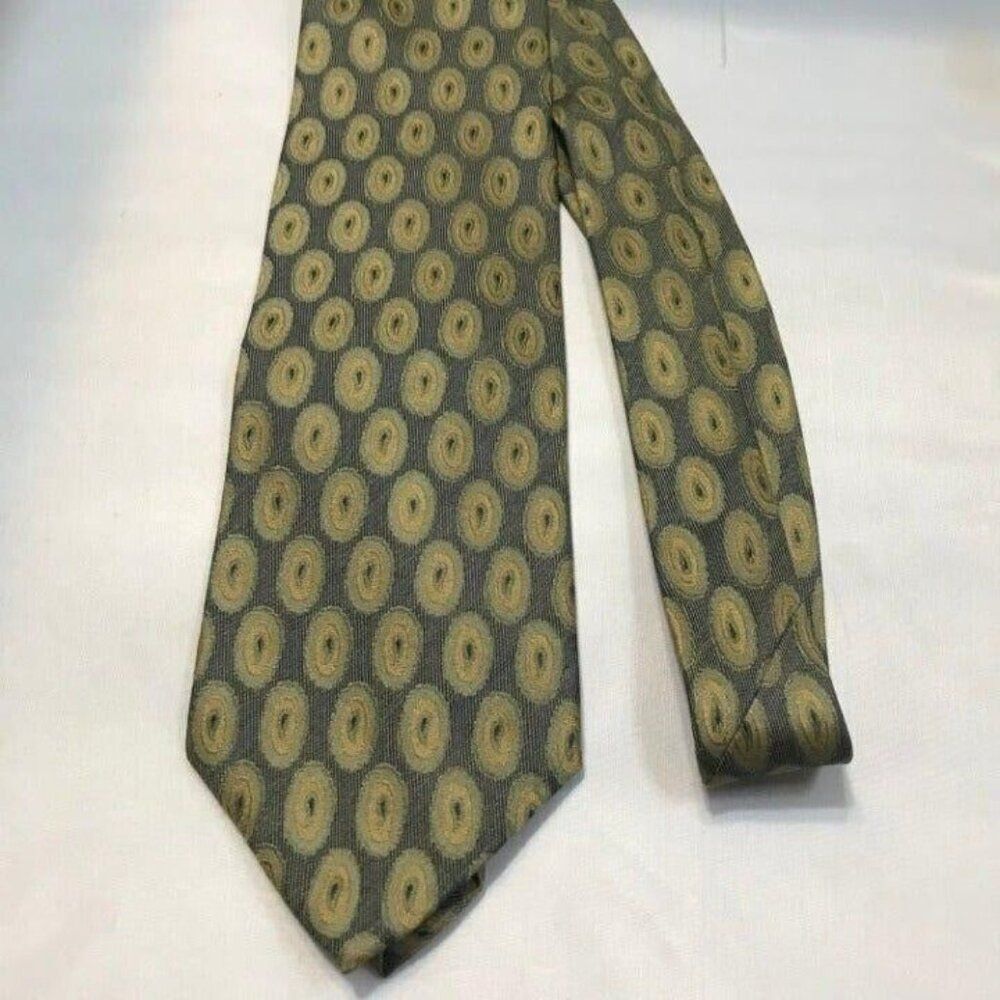 #1507 ECHO GREEN KHAKI SILK NECKTIE 56 IN X4 IN